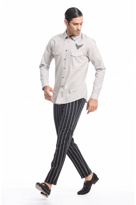 Rohit Gandhi + Rahul Khanna Linen Zipper Shirt 