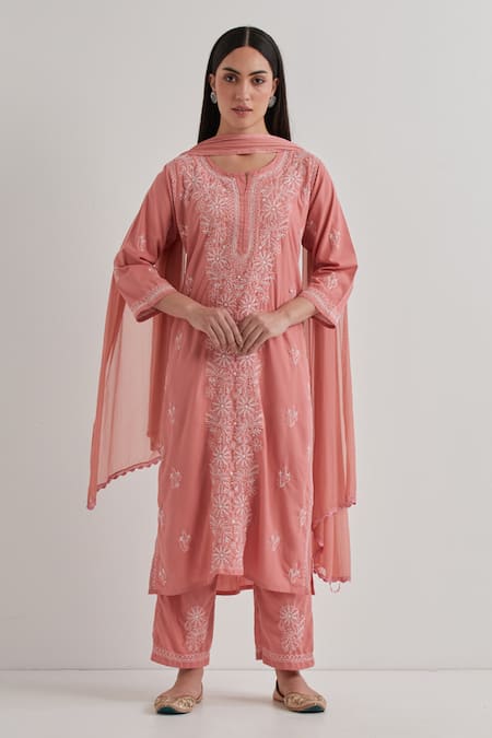 Priya Chaudhary Chikankari Embroidered Kurta Set 