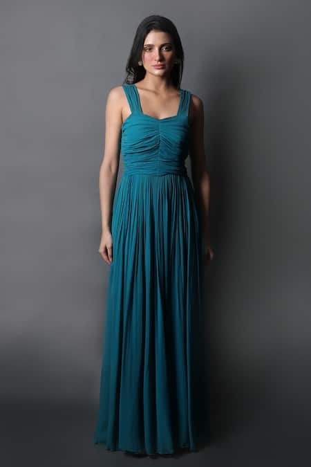 Swatee Singh Pleated & Ruched Gown 