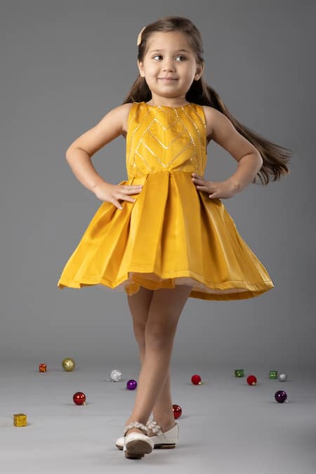 Princess Yellow Lace Applique Bow Decor Kids Pageant flower girl dress –  Dbrbridal