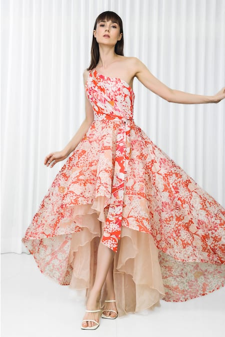 Mandira Wirk Resort Maple Leaves Print Dress 