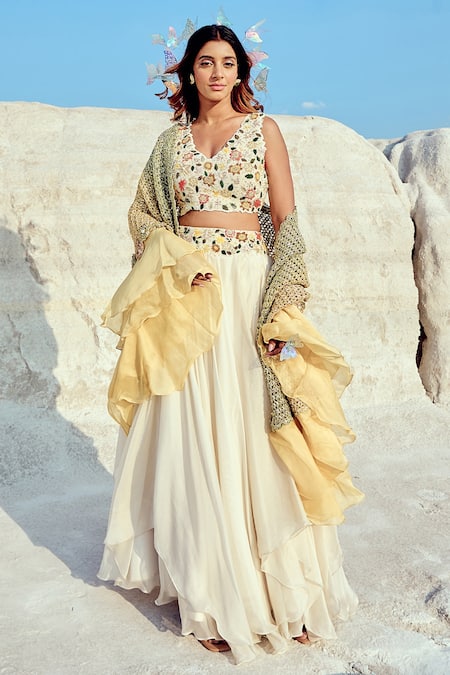 Nikita Vishakha Hand Embroidered Blouse Lehenga Set 
