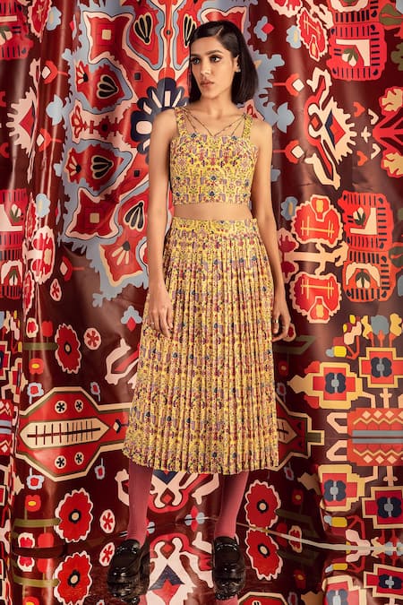 Buy PK BANDHANI Skirt Top Ethnic Cotton Lehenga Choli for Girl's (Yellow)  at Amazon.in