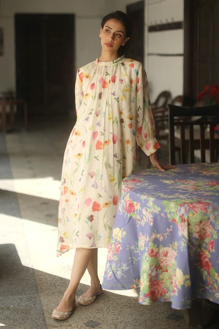 Begum Nilofer Floral Print Dress 