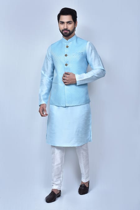 Arihant Rai Sinha Woven Bundi With Pastel Kurta Set 