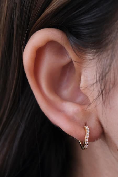 14k Gold Paperclip Hoop Earrings – FERKOS FJ
