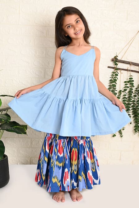 THE COTTON STAPLE Candy Peplum Kurta With Sharara 