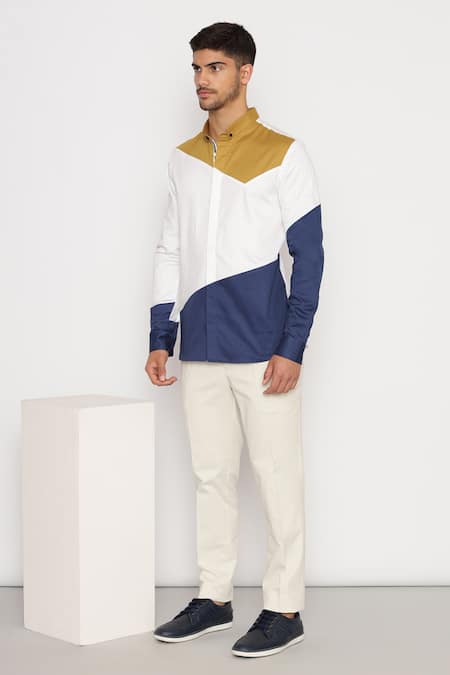 Lacquer Embassy Berchin Asymmetric Color Block Shirt 