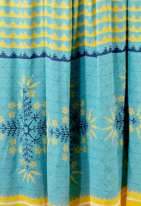 Soup By Sougat Paul Blue Printed Dress Online at Aza Fashions Soup By Sougat Paul_Blue Printed Dress _Online_at_Aza_Fashions