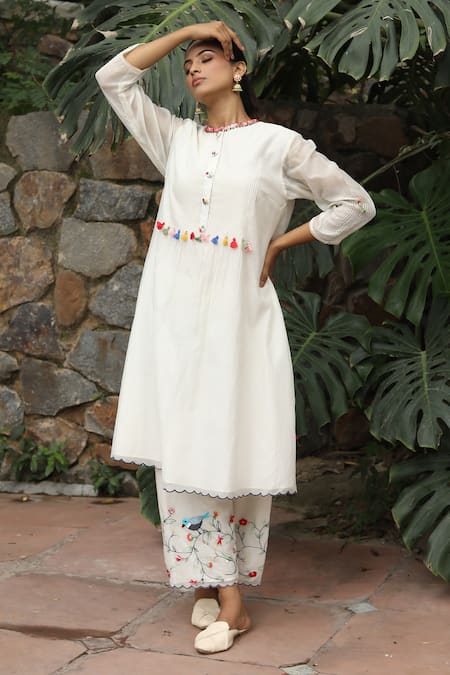 Desert Shine by Sulochana Jangir Chanderi Kurta & Embroidered Salwar Set 