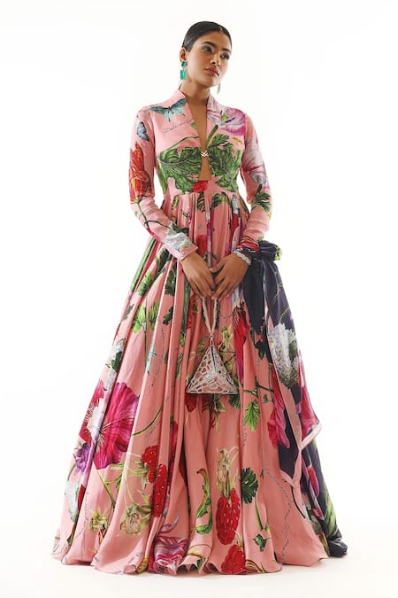 Mahima Mahajan Blossom Print Anarkali With Dupatta 