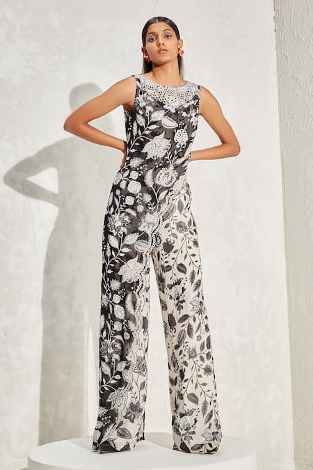 NAMRATA JOSHIPURA Eden Scallop Overlapped Pattern Jumpsuit 