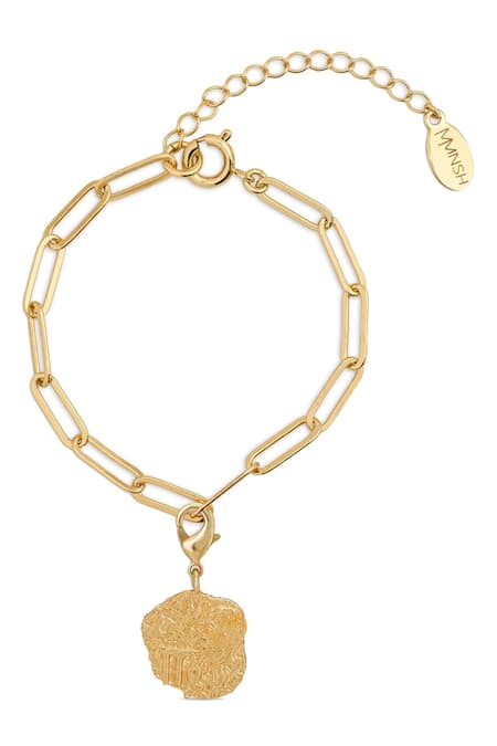 MNSH - Gold Plated Virgo Carved Charm Bracelet