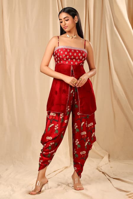 Buy Present Printed Dhoti Pants for Women and Girls Free Size (28 Till 34) Printed  Dhoti Maroon Color at Amazon.in
