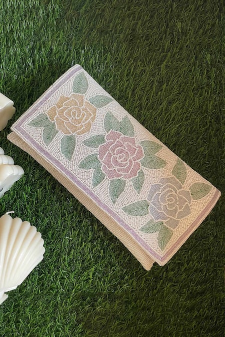 Kreivo By Vamanshi Damania Embellished Silk Clutch Bag 