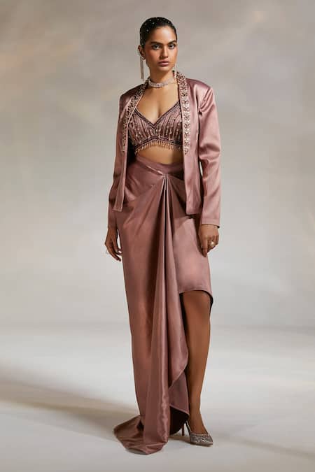 Divya Aggarwal Debro Blazer Skirt Set 