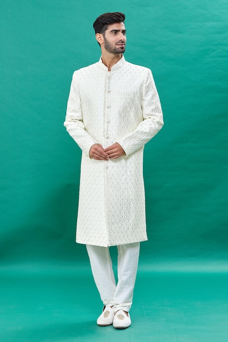 RNG Safawala Floral Pattern Sherwani Set 