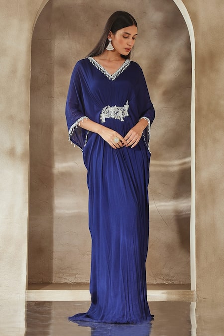 Seema Thukral Embroidered Neckline Kaftan 