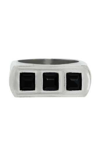ESME_Black Stones Geometric Encrusted Ring _Online_at_Aza_Fashions