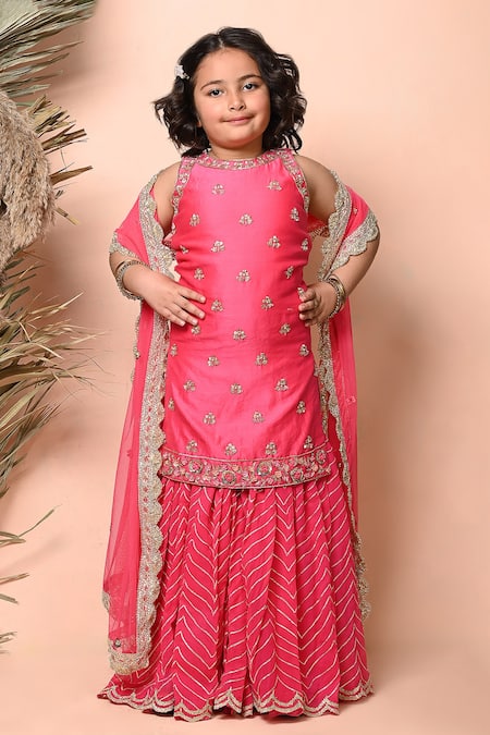 Priyanka Jain Embroidered Chevron Sharara Kurta Set 