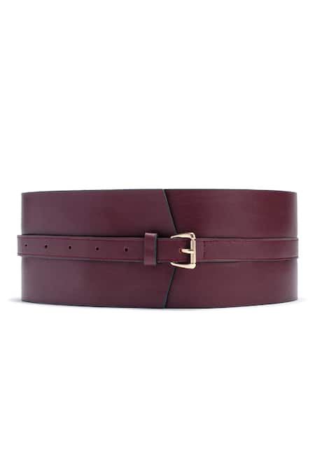 Trov Maroon Luca Buckle Broad Belt 