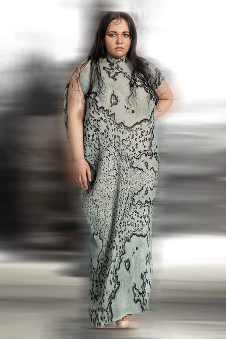 Abhishek Sharma Reef Print Textured Gown 