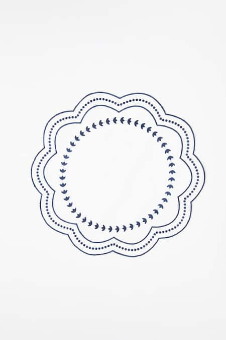 Table Manners Polka & Petals Scalloped Edge Placemats 