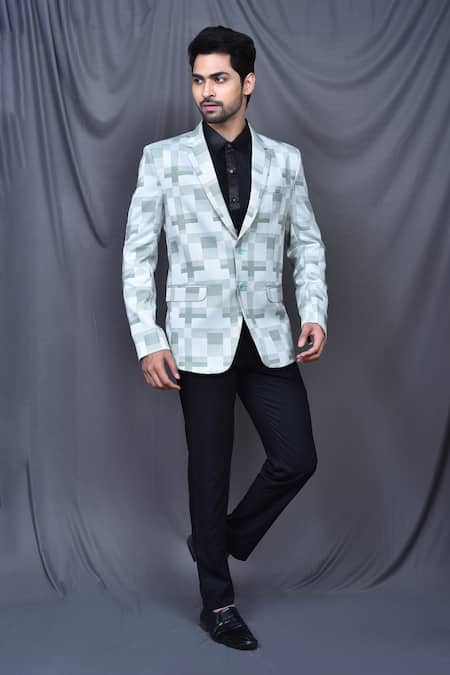 Arihant Rai Sinha Geometric Print Suit Pant Set 