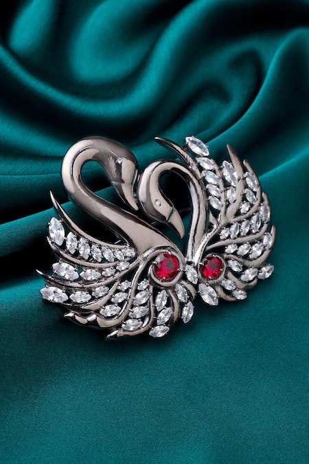 Cosa Nostraa Twin Swan Brooch 