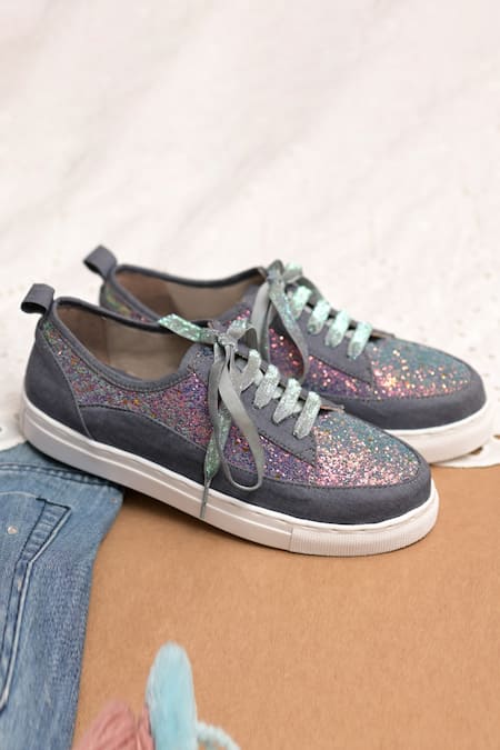 Coral Haze Katie Rainbow Glitter Wedding Sneakers 