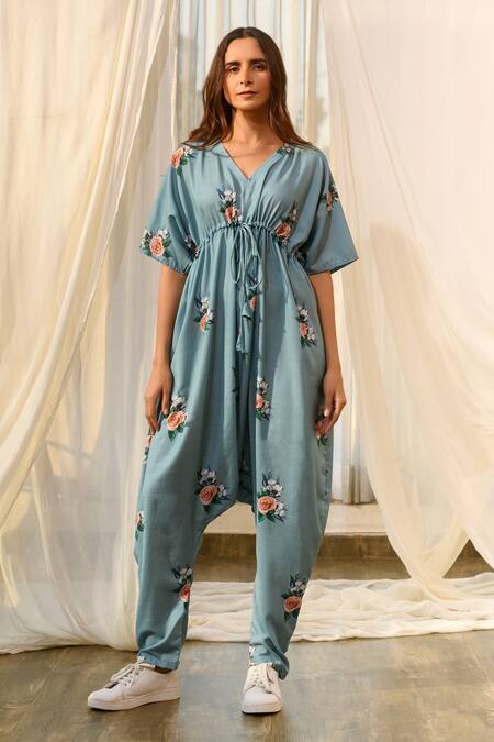 Floral kimono hot sale jumpsuit