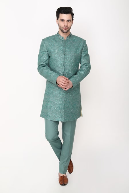 Manish Nagdeo Block Print Bandhgala & Pant Set 