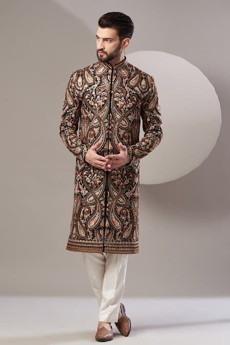 Kasbah Floral & Paisley Embroidered Sherwani 