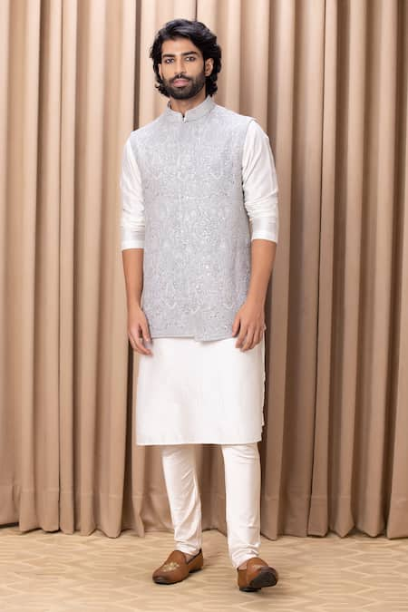 Ankit V Kapoor Zain Lucknowi Embroidered Nehru Jacket 