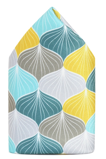 Tossido Multi Color Printed Leaf Pattern Pocket Square
