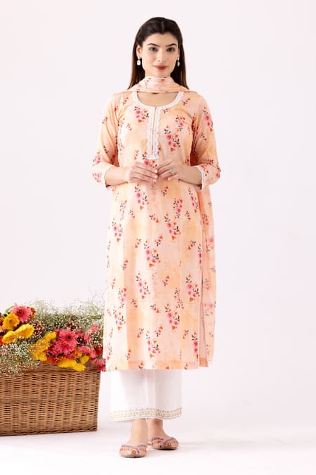 Abbaran Flower Bloom Print Kurta Set 