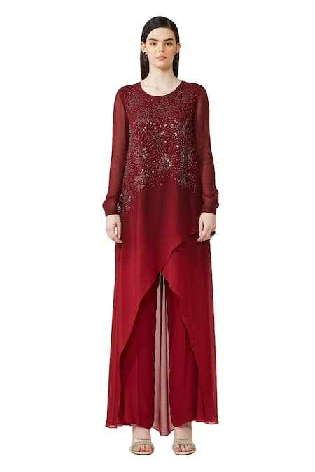 Rohit Gandhi + Rahul Khanna Overlap Asymmetric Ombre Tunic 