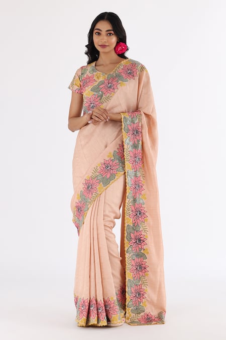 Fuchsia Pink Saree Set. – Shyam Narayan Prasad