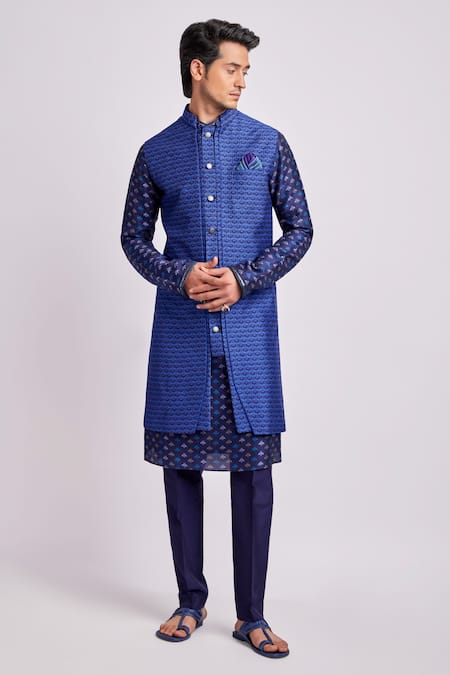 BUBBER COUTURE Ivan Griffin Print Sherwani Jacket 