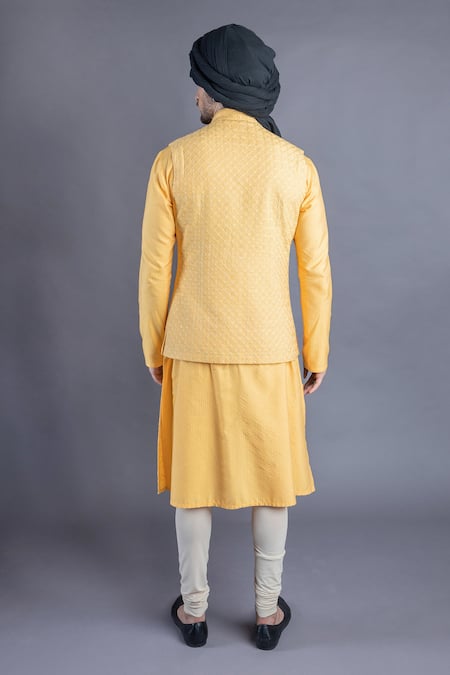 Abhishek Gupta Embroidered Bundi & Kurta Set 