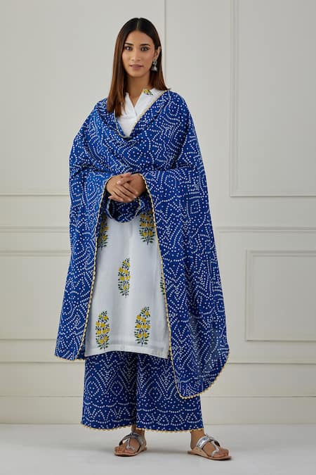 Musal Neel Printed Kurta Pant Set 