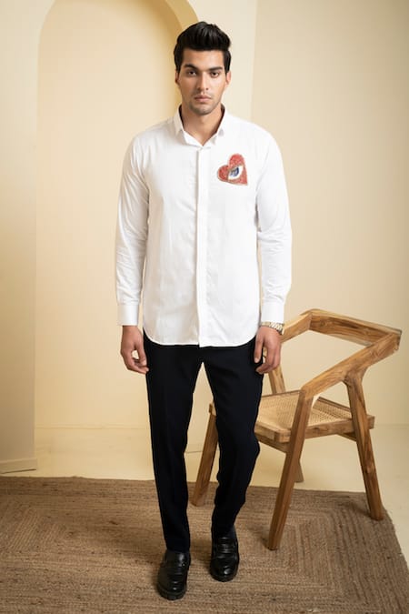 Hilo Design Redert Heart Embroidered Shirt 