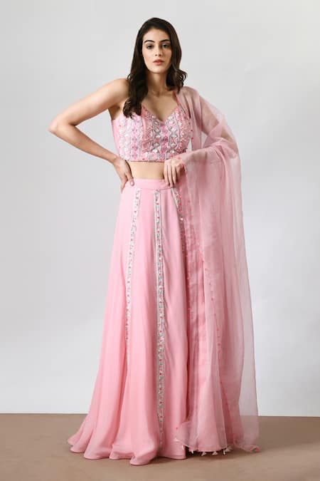 Salt and Spring Hand Embroidered Lehenga Set 