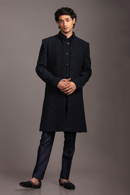 Jayesh Shah Hand Embroidered Sherwani With Kurta Set 