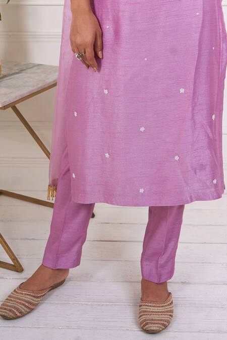 Buy Geetika Jain Purple Silk, Viscose, Organza Pearls, Beads, Placement Embroidered Kurta Set Online at Aza Fashions Buy_Geetika Jain_Purple Silk, Viscose, Organza Pearls, Beads, Placement Embroidered Kurta Set_Online_at_Aza_Fashions