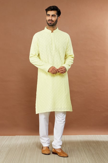 Aham-Vayam Suryamukhi Embroidered Kurta & Churidar Set 