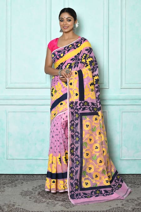 Samyukta Singhania Silk Cotton Floret Woven Saree 