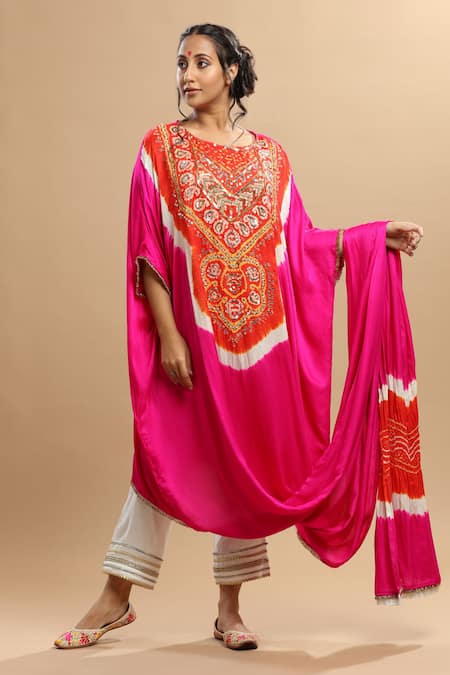 Etasha by Asha Jain Draped Kaftan & Pant Set 