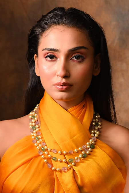 Buy Ishhaara Multi Color Triple Layered Bead Necklace Online at Aza Fashions Buy_Ishhaara_Multi Color Triple Layered Bead Necklace _Online_at_Aza_Fashions