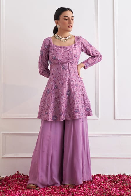 Shipraa Grover Inara Zardozi Embroidered Kurta Sharara Set 